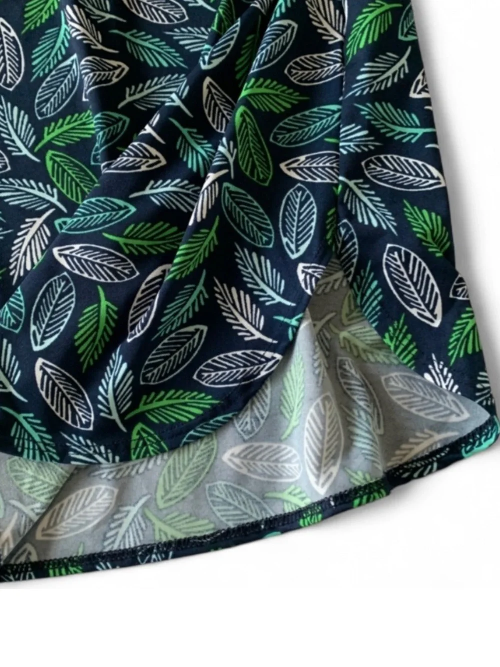 Dot Dot Smile Blue Green Leaf Print Dress Water Play Beach Park Casual Girl 8/10